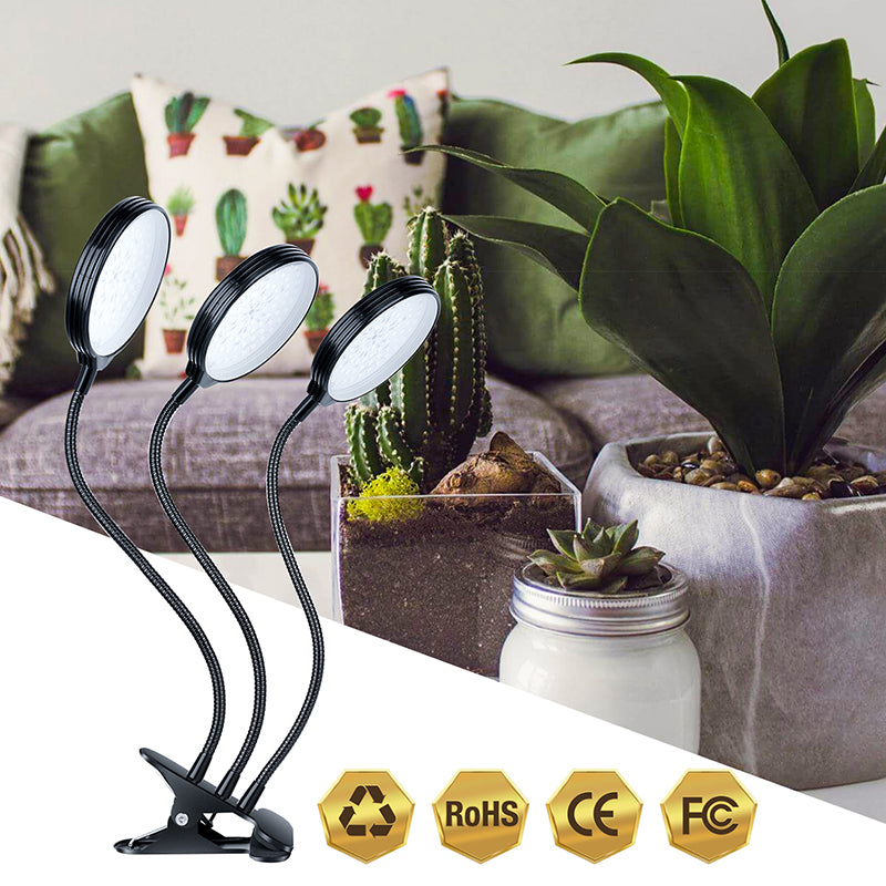 Round Lighting Fill Light Clip Plant Grow Light USB Dimmable Home Full Spectrum Light Waterproof Seedling Light 5V