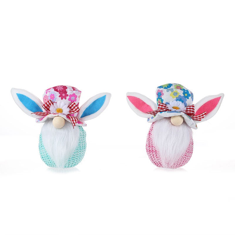 New Easter Lighting Rabbit Faceless Gnome Doll Doll Decorations Window Home Dress Up Ornaments
