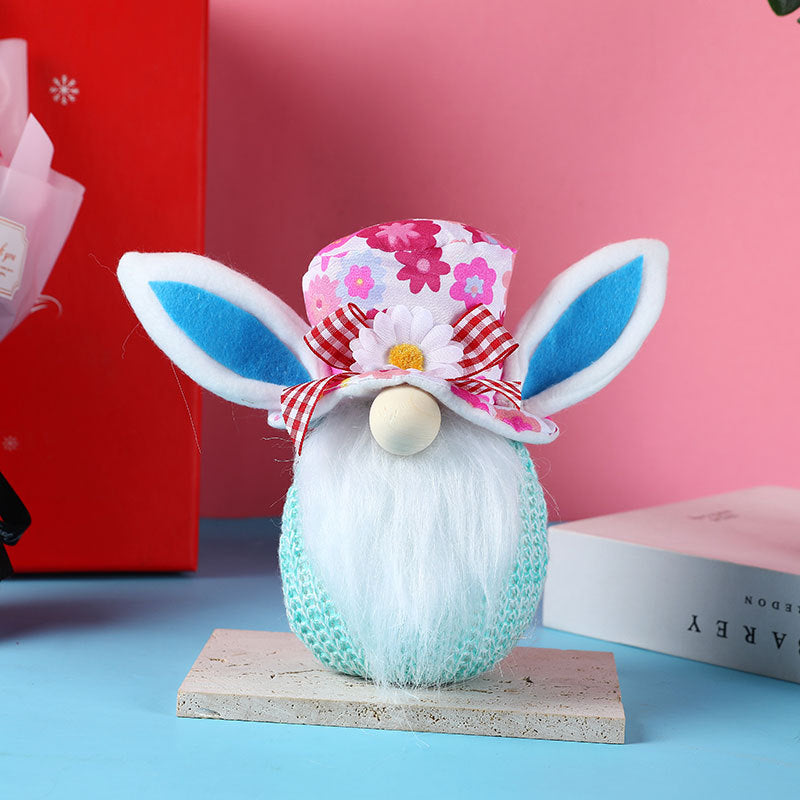 New Easter Lighting Rabbit Faceless Gnome Doll Doll Decorations Window Home Dress Up Ornaments