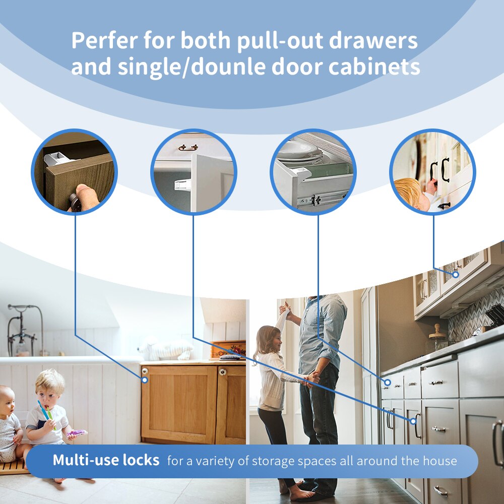 Magnetic Children Safety Lock Baby Cabinet Lock Children Protection Kids Drawer Locker Baby Security Cupboard Childproof Locks