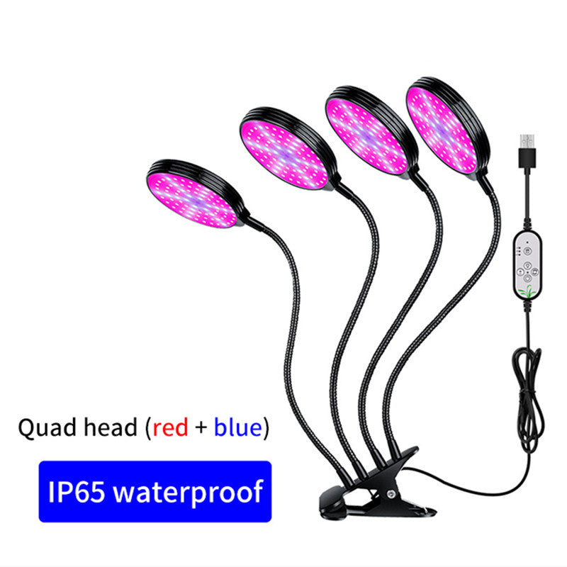 Round Lighting Fill Light Clip Plant Grow Light USB Dimmable Home Full Spectrum Light Waterproof Seedling Light 5V