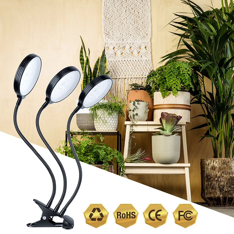 Round Lighting Fill Light Clip Plant Grow Light USB Dimmable Home Full Spectrum Light Waterproof Seedling Light 5V