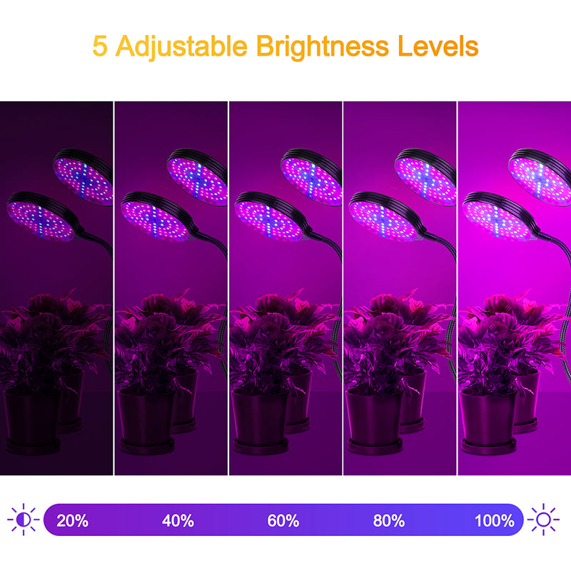 Round Lighting Fill Light Clip Plant Grow Light USB Dimmable Home Full Spectrum Light Waterproof Seedling Light 5V