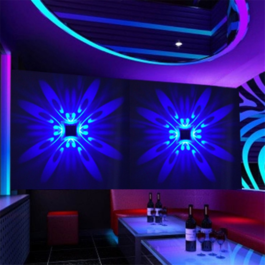 Wall Mounted LED Wall Lamp Indoor LED Projection Colorful Lighting Mural Luminaire Background Wall Light for Home Hotel KTV Bar