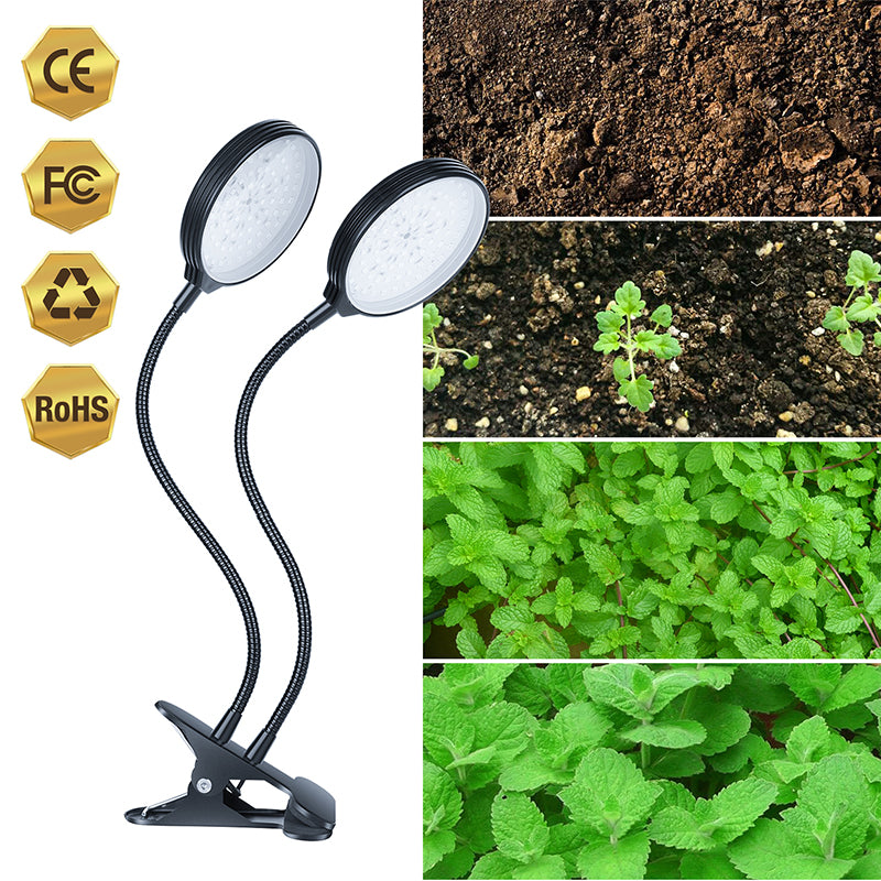Round Lighting Fill Light Clip Plant Grow Light USB Dimmable Home Full Spectrum Light Waterproof Seedling Light 5V