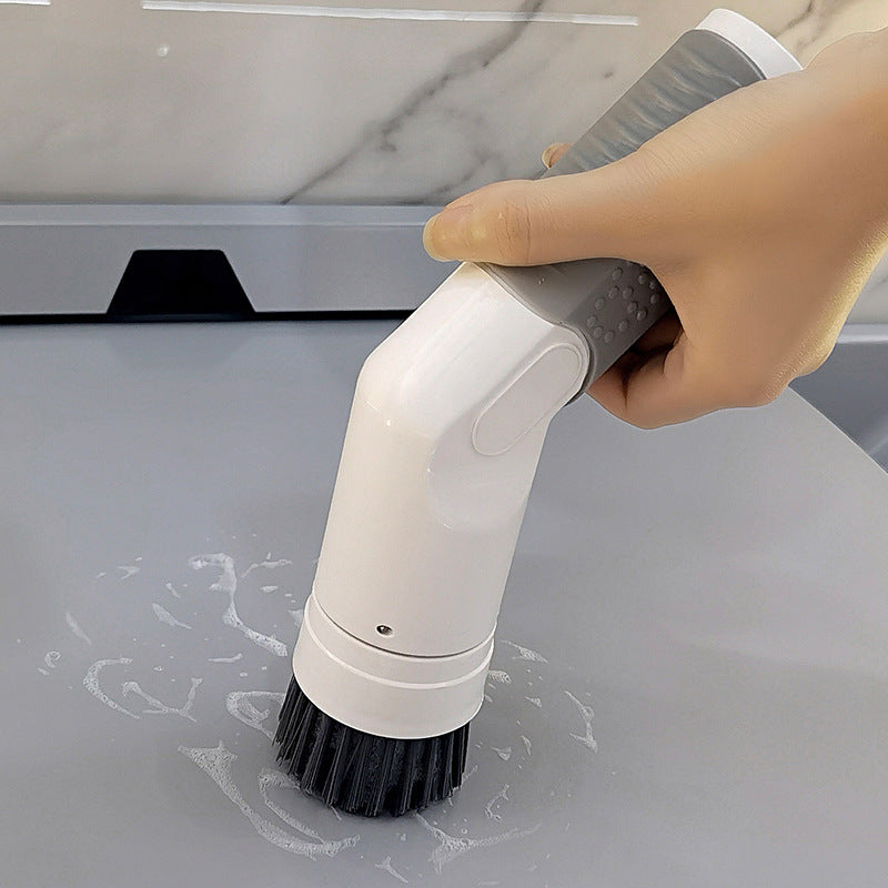 Kitchen household handheld electric dishwasher, brush pot, divine tool groove, multifunctional brush, electric cleaning brush