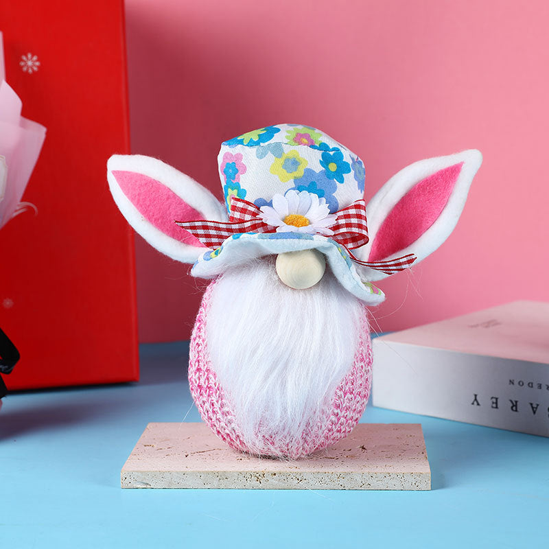 New Easter Lighting Rabbit Faceless Gnome Doll Doll Decorations Window Home Dress Up Ornaments