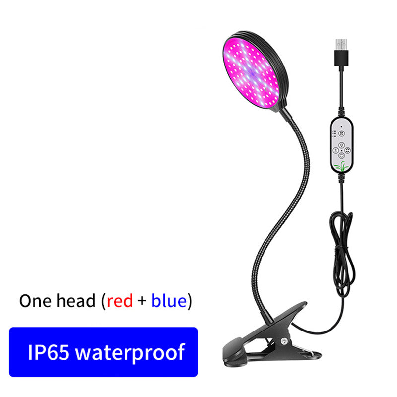 Round Lighting Fill Light Clip Plant Grow Light USB Dimmable Home Full Spectrum Light Waterproof Seedling Light 5V