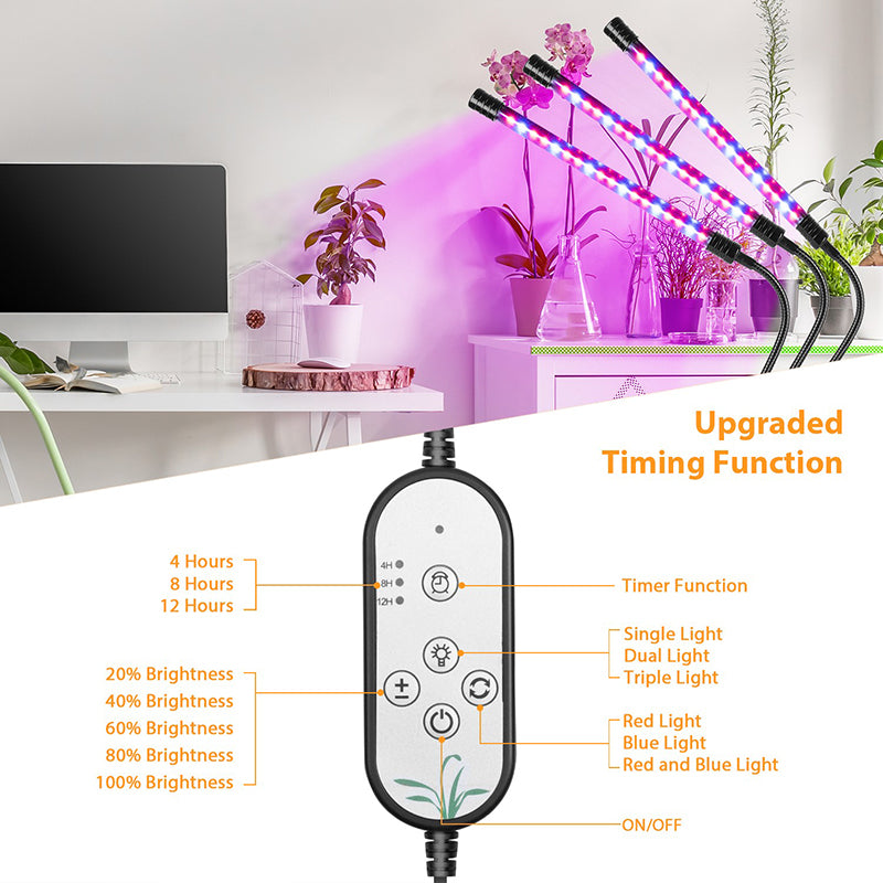Lighting Fill Light Clip Plant Grow Light USB Dimmable Home Full Spectrum Light Waterproof Seedling Light 5V